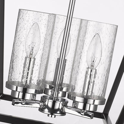 Golden Lighting Mercer 3-light Pendant in Matte Black and Chrome Accents - - Golden Lighting