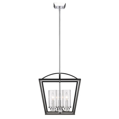 Golden Lighting Mercer 3-light Pendant in Matte Black and Chrome Accents - - Golden Lighting