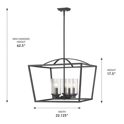 Golden Lighting Mercer 5-light Chandelier in Matte Black - - Golden Lighting