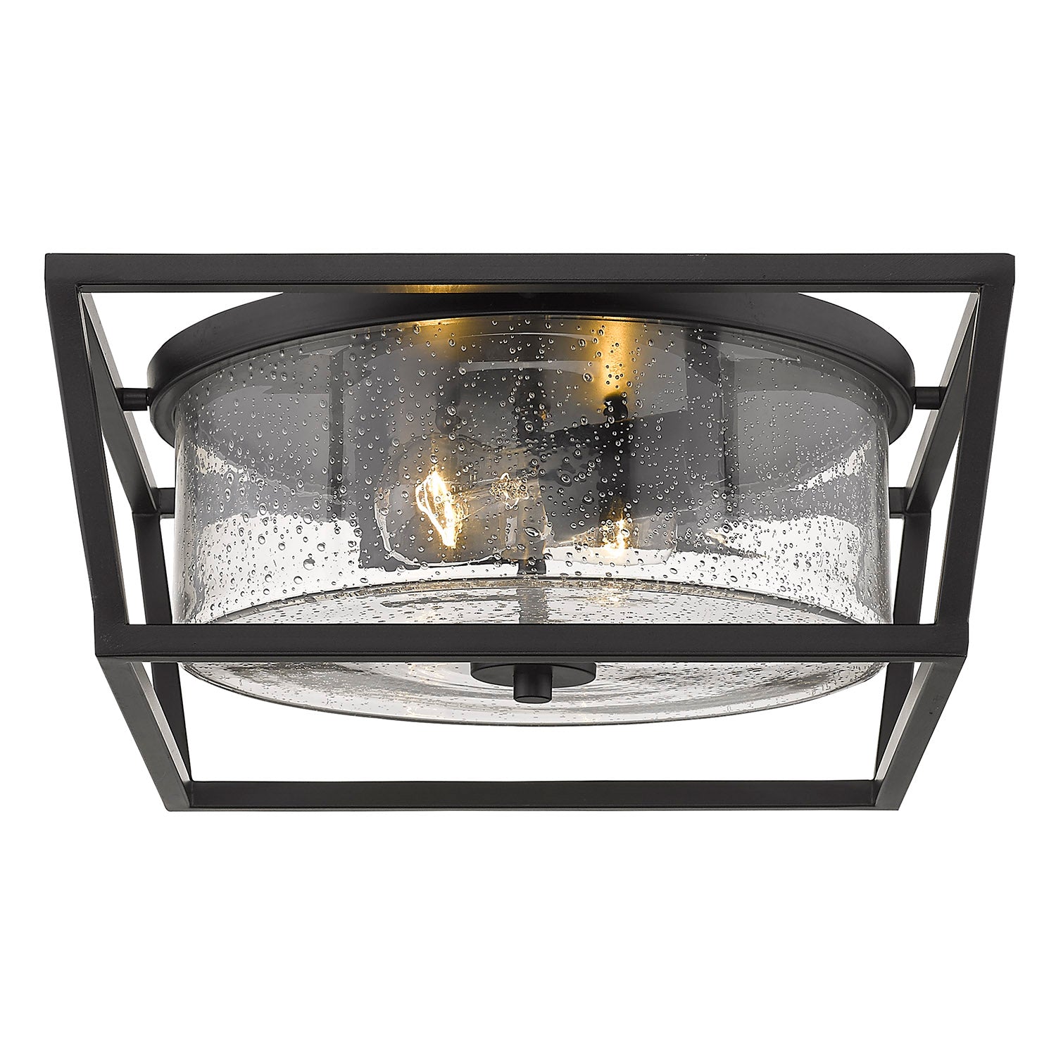 Golden Lighting Mercer 2-light Flush Mount in Matte Black - - Golden Lighting