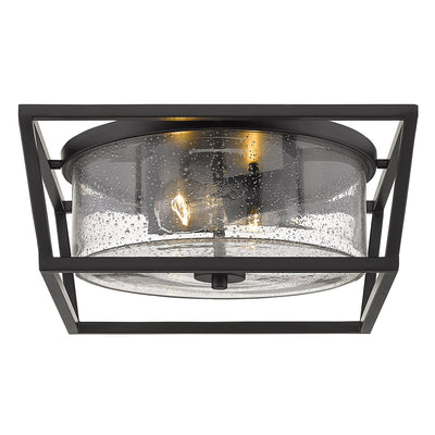 Golden Lighting Mercer 2-light Flush Mount in Matte Black - - Golden Lighting