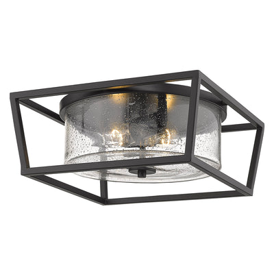 Golden Lighting Mercer 2-light Flush Mount in Matte Black - Default Title - Golden Lighting
