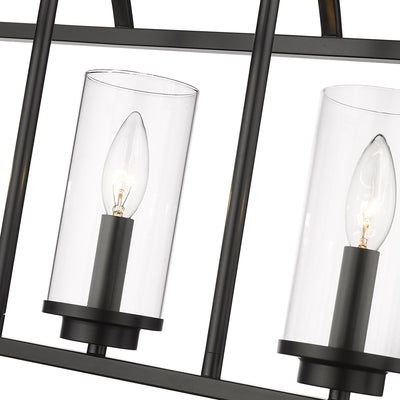 Golden Lighting Mercer 5-light Island Light in Matte Black and Clear Glass - - Golden Lighting