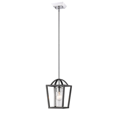 Golden Lighting Mercer 1-light Pendant in Matte Black and Chrome Accents - - Golden Lighting