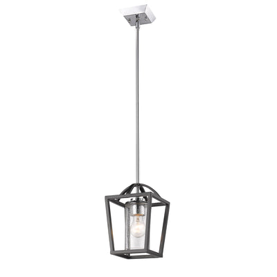 Golden Lighting Mercer 1-light Pendant in Matte Black and Chrome Accents - - Golden Lighting
