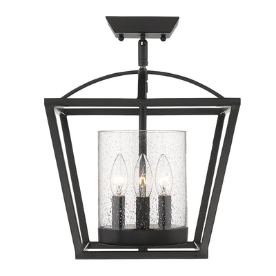 Golden Lighting Mercer 3-light Chandelier in Matte Black - - Golden Lighting
