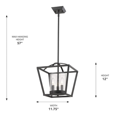 Golden Lighting Mercer 3-light Chandelier in Matte Black - - Golden Lighting