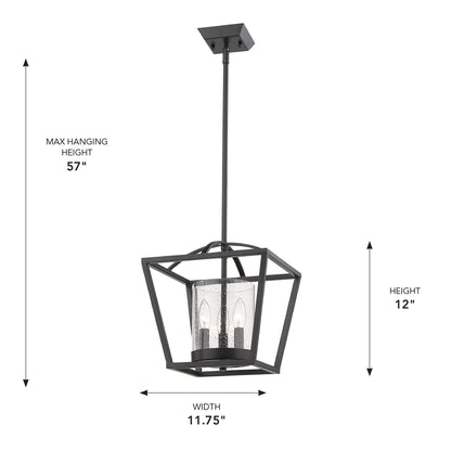 Golden Lighting Mercer 3-light Chandelier in Matte Black - - Golden Lighting