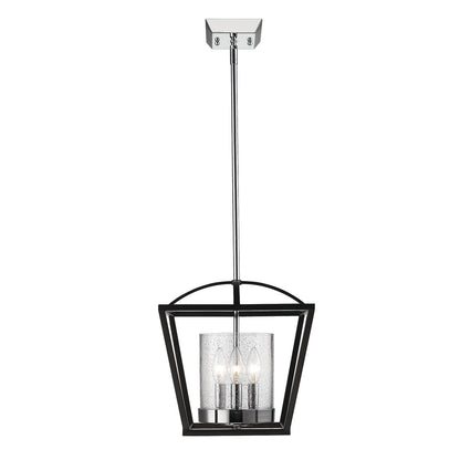 Golden Lighting Mercer 3-light Chandelier in Matte Black and Chrome Accents