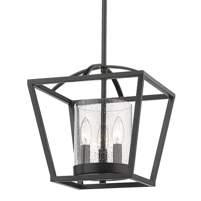 Golden Lighting Mercer 3-light Semi-Flush Mount in Matte Black - - Golden Lighting