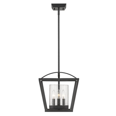 Golden Lighting Mercer 3-light Semi-Flush Mount in Matte Black - - Golden Lighting