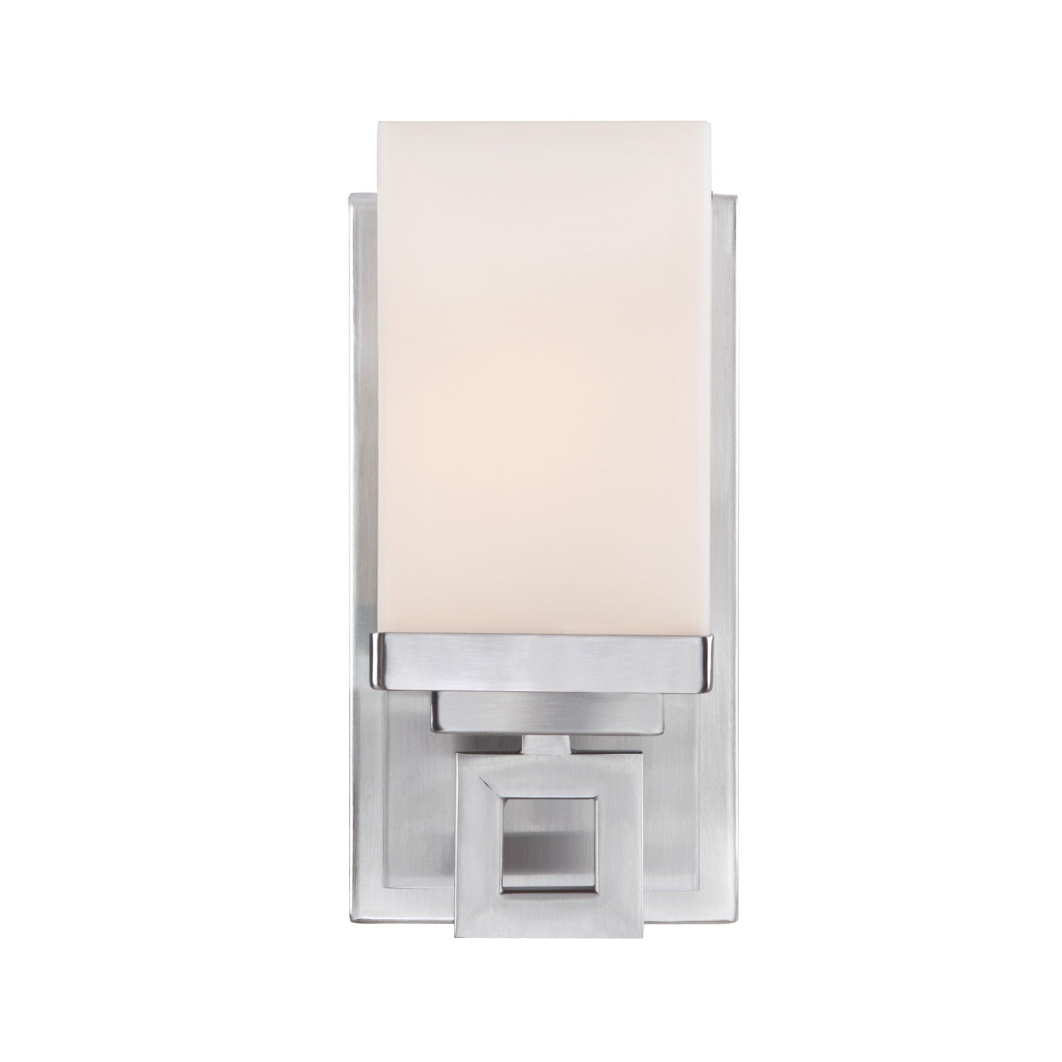 Nelio 1 Light Bath Vanity in Pewter with Cased Opal Glass - Pewter / Cased Opal Glass / White - Golden Lighting