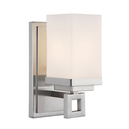 Nelio 1 Light Bath Vanity in Pewter with Cased Opal Glass - - Golden Lighting