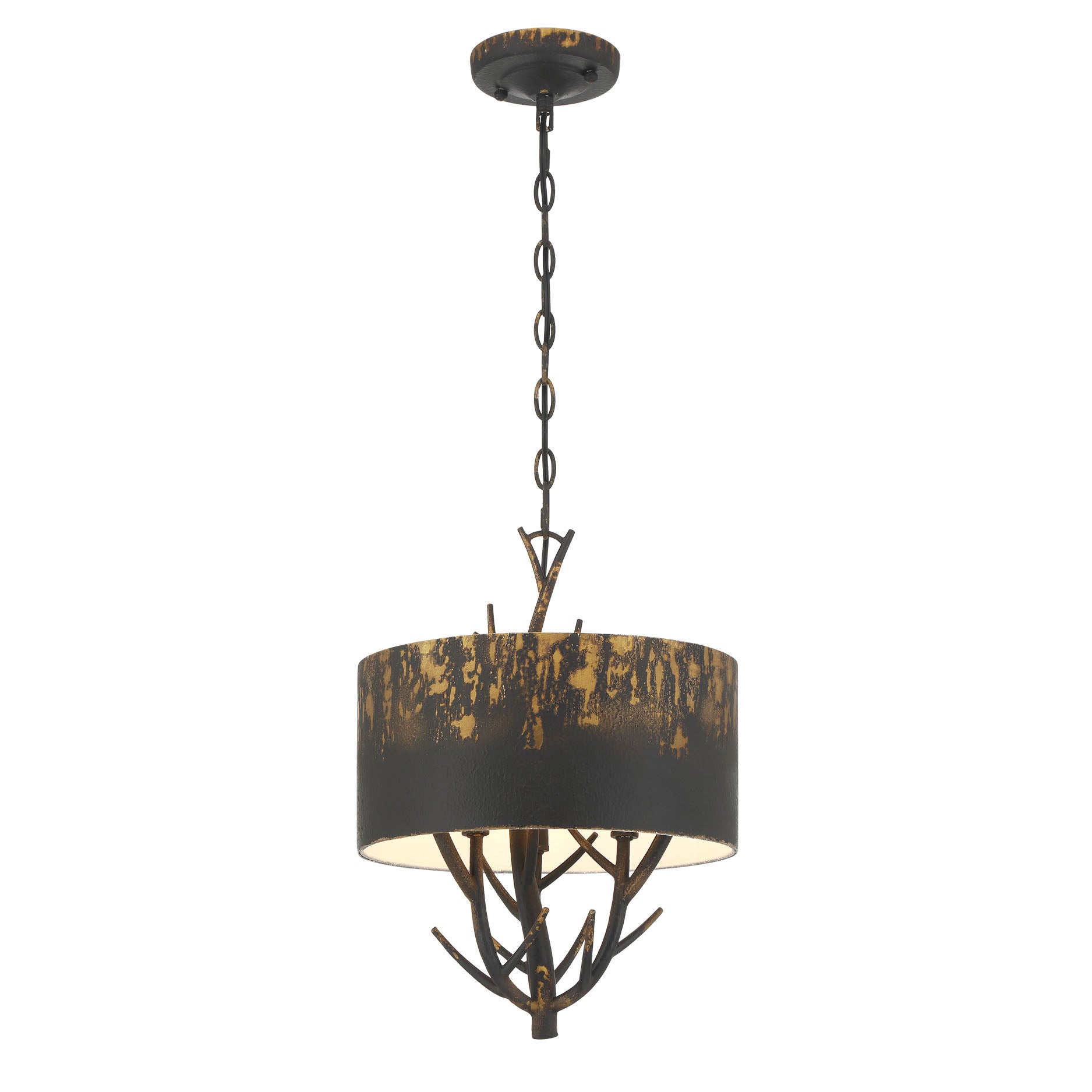 Arboreal 3-light Pendant in Antique Black Iron