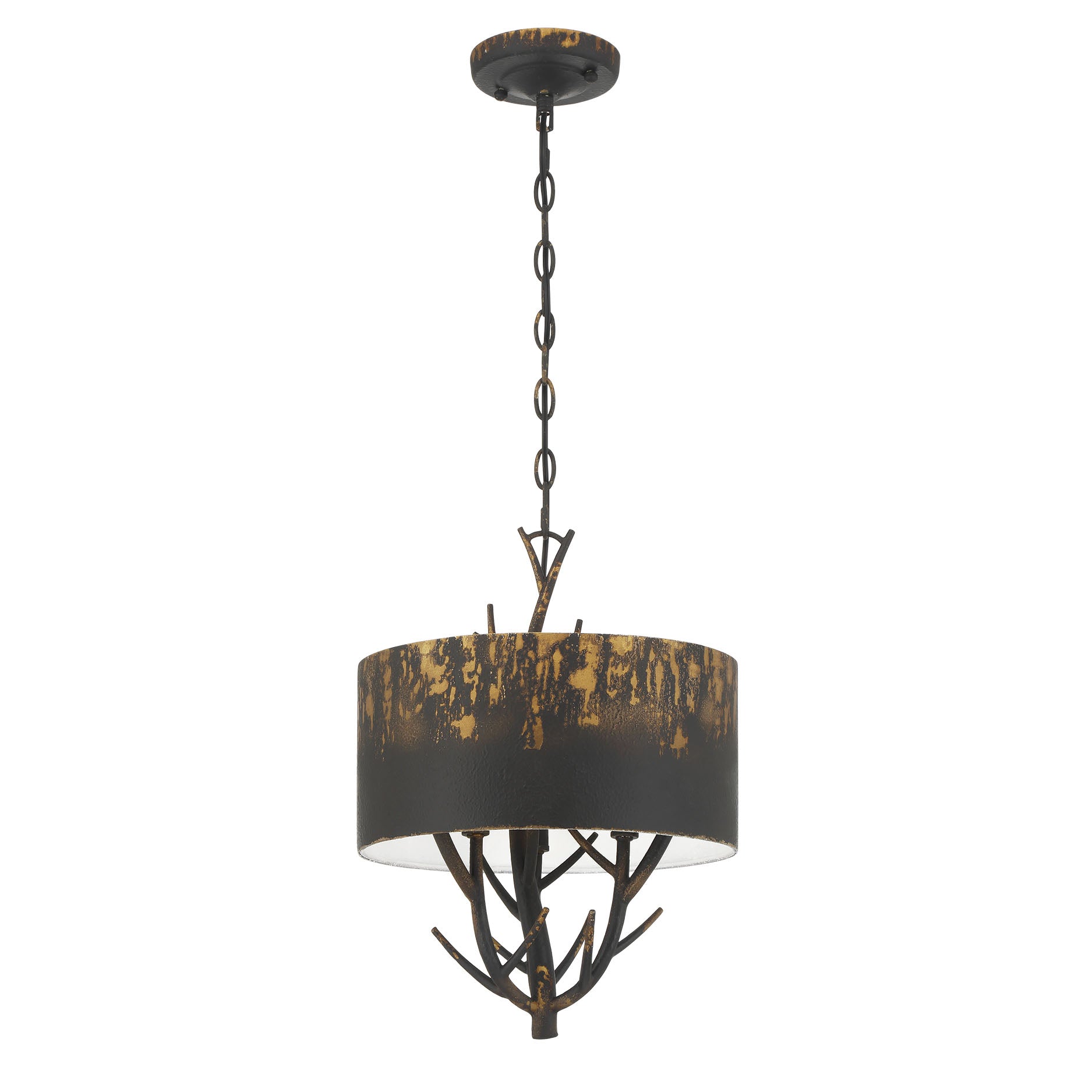 Arboreal 3-light Pendant in Antique Black Iron