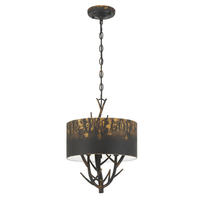 Arboreal 3-light Pendant in Antique Black Iron