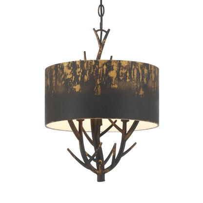 Arboreal 3-light Pendant in Antique Black Iron