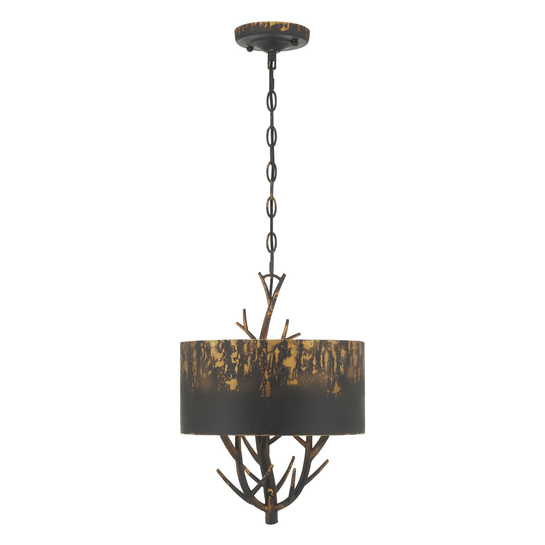 Arboreal 3-light Pendant in Antique Black Iron