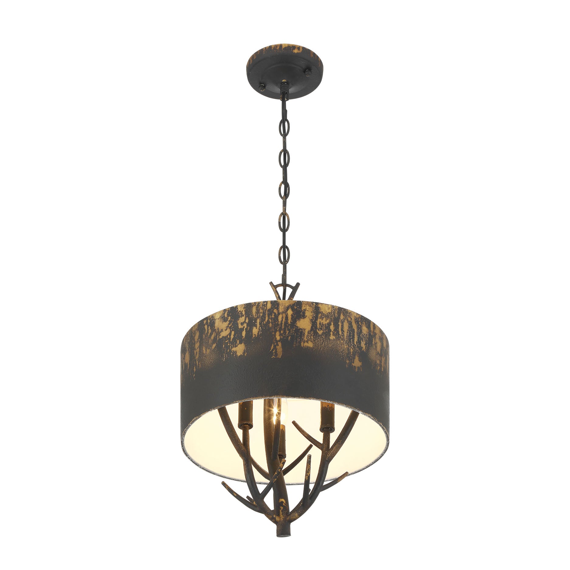 Arboreal 3-light Pendant in Antique Black Iron