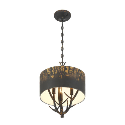 Arboreal 3-light Pendant in Antique Black Iron
