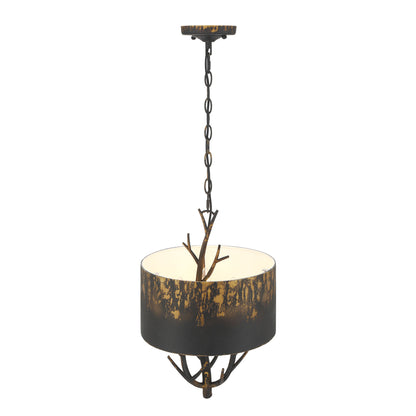 Arboreal 3-light Pendant in Antique Black Iron