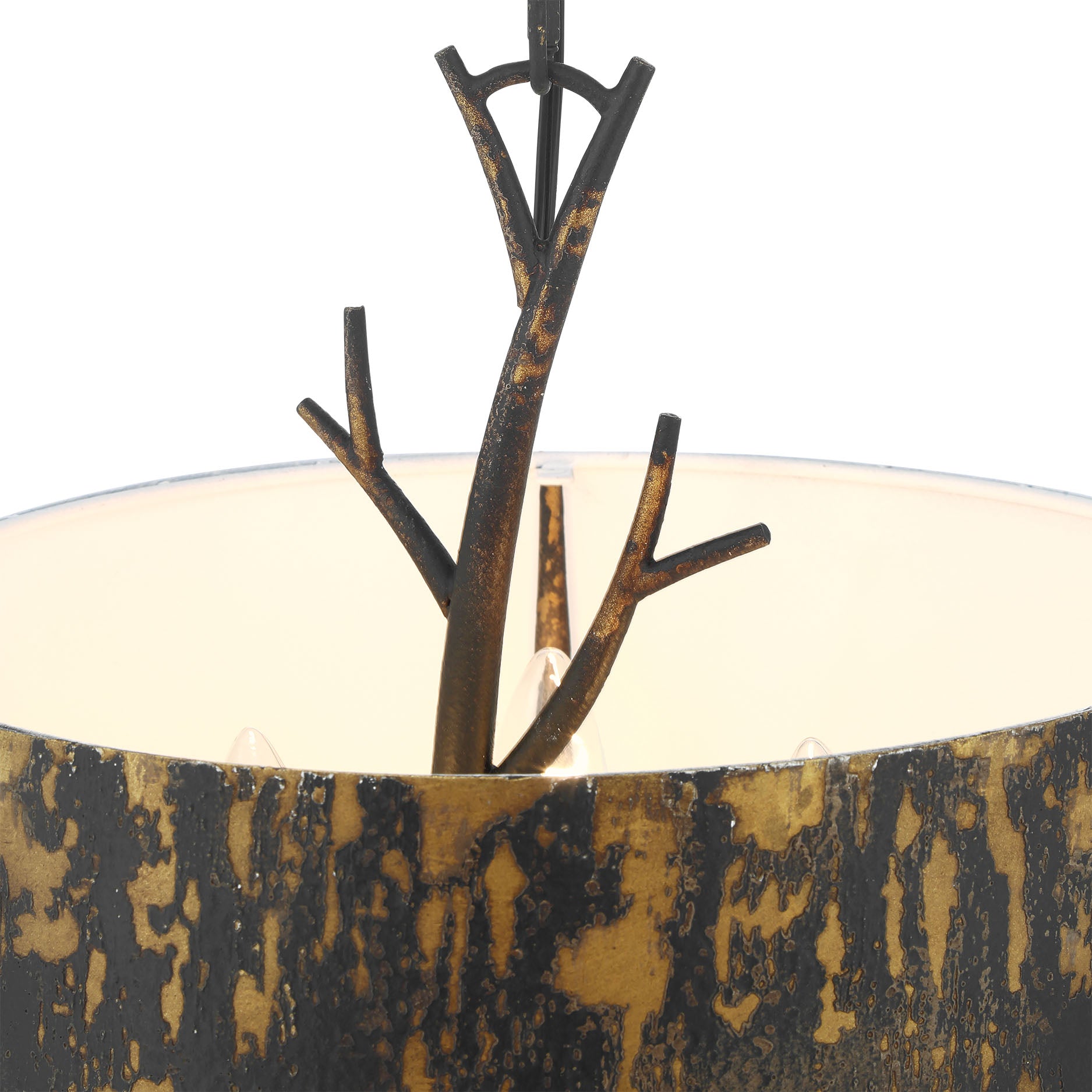Arboreal 3-light Pendant in Antique Black Iron
