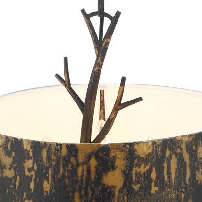 Arboreal 3-light Pendant in Antique Black Iron