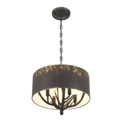 Arboreal 4-light Pendant in Antique Black Iron