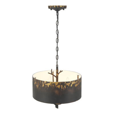 Arboreal 4-light Pendant in Antique Black Iron, alternate view - Golden Lighting