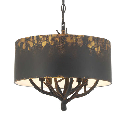 Wry Lighting Arboreal 4-light Pendant in Antique Black Iron - - Golden Lighting
