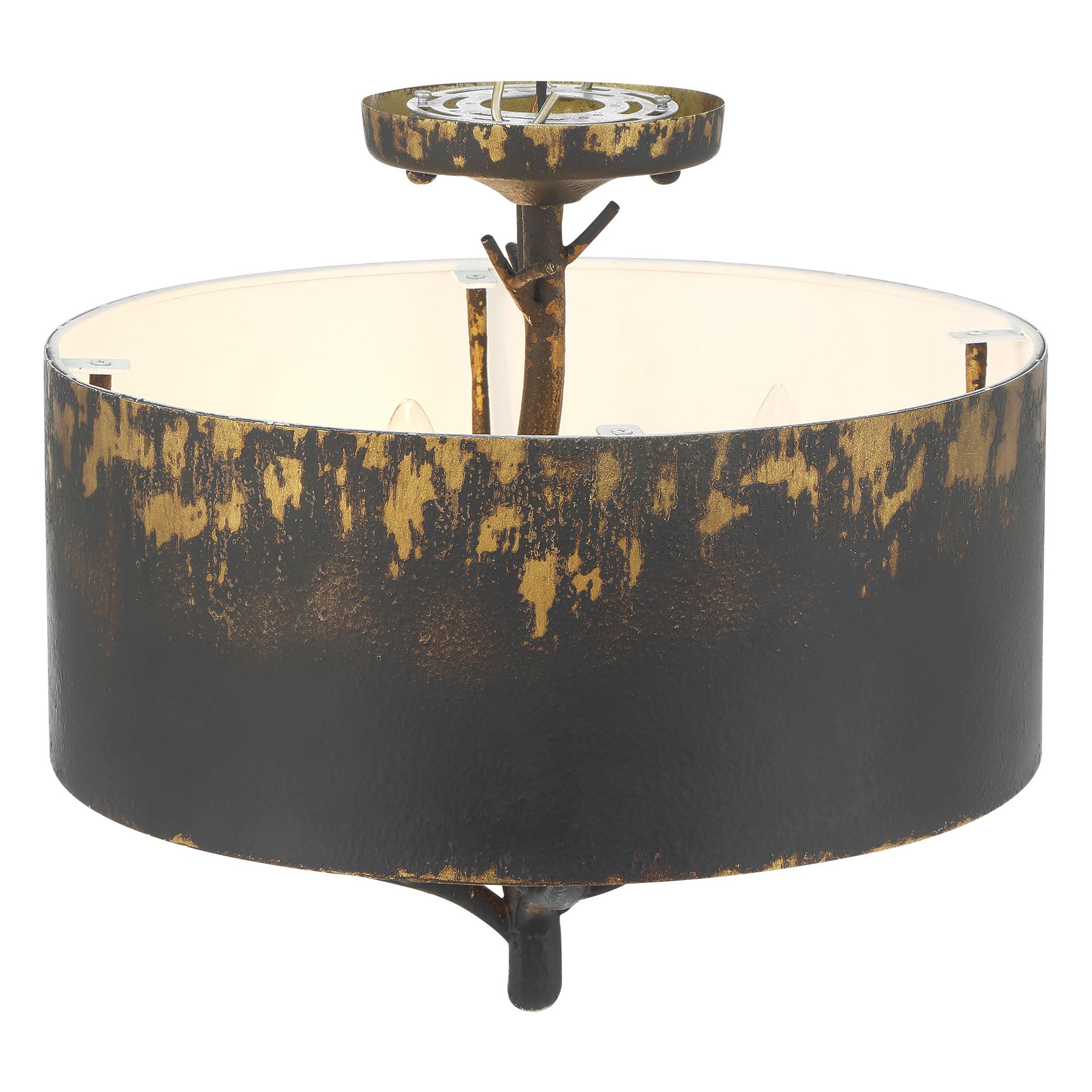 Arboreal 4-light Semi-Flush Mount in Antique Black Iron