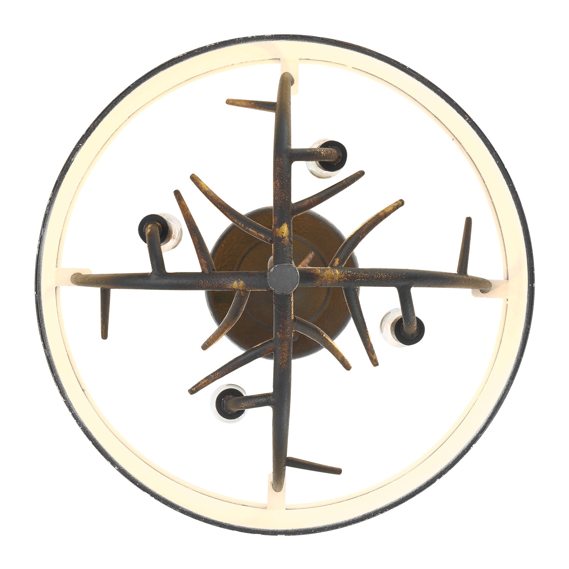 Arboreal 4-light Semi-Flush Mount in Antique Black Iron