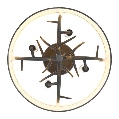 Arboreal 4-light Semi-Flush Mount in Antique Black Iron