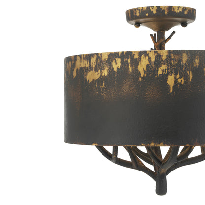 Arboreal 4-light Semi-Flush Mount in Antique Black Iron