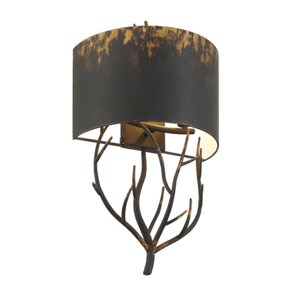 Arboreal 2-light Wall Sconce in Antique Black Iron