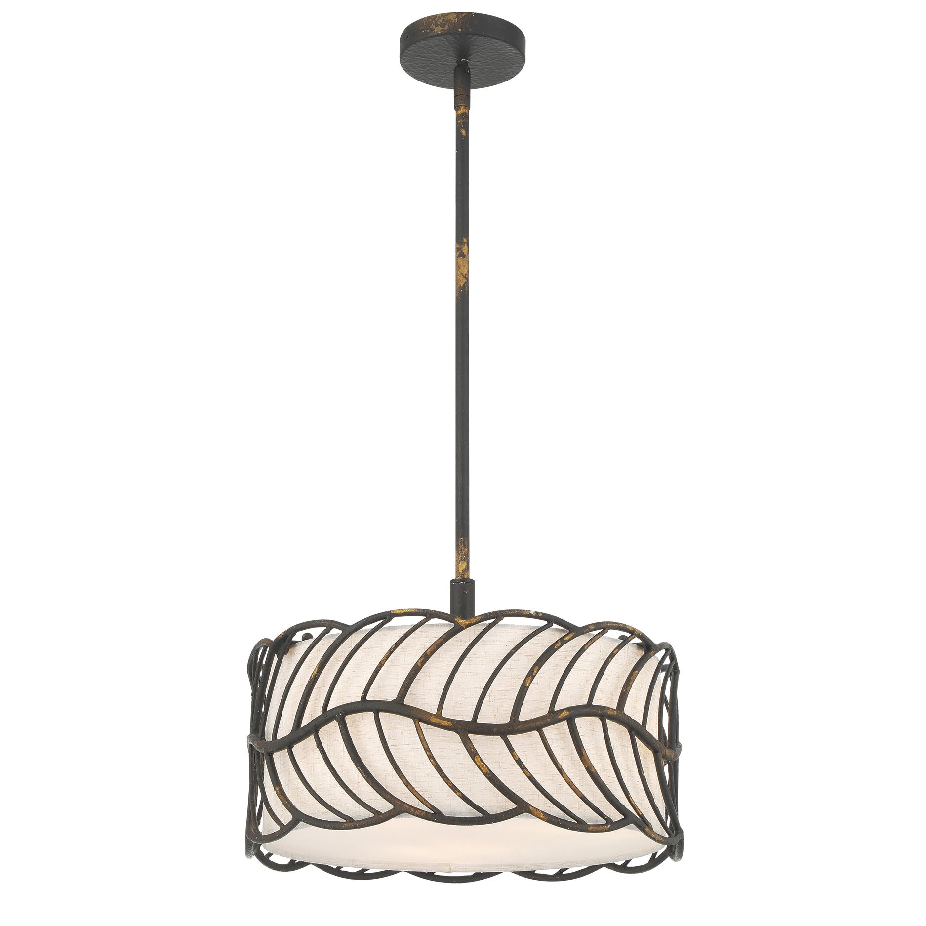 Simbolo 3-light Pendant in Antique Black Iron