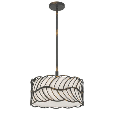 Simbolo 3-light Pendant in Antique Black Iron, alternate view - Golden Lighting