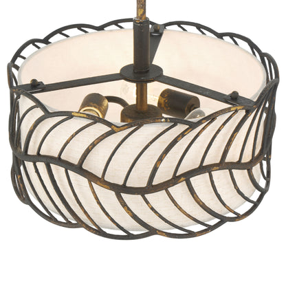 Simbolo 3-light Pendant in Antique Black Iron