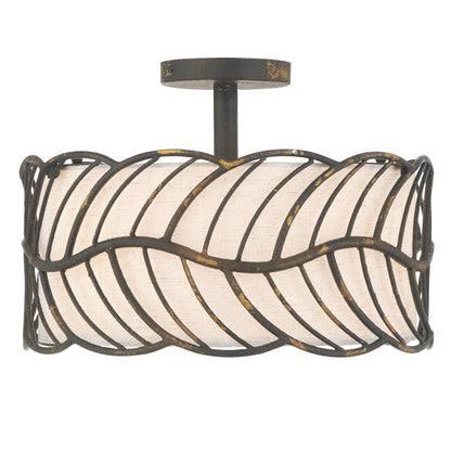 Simbolo 3-light Semi-Flush Mount in Antique Black Iron