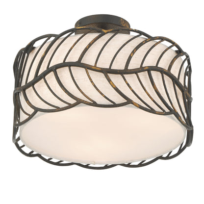 Simbolo 3-light Semi-Flush Mount in Antique Black Iron