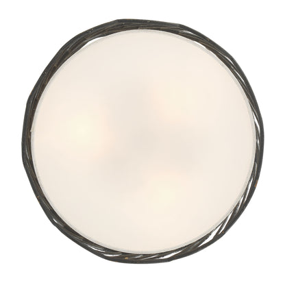 Simbolo 3-light Semi-Flush Mount in Antique Black Iron