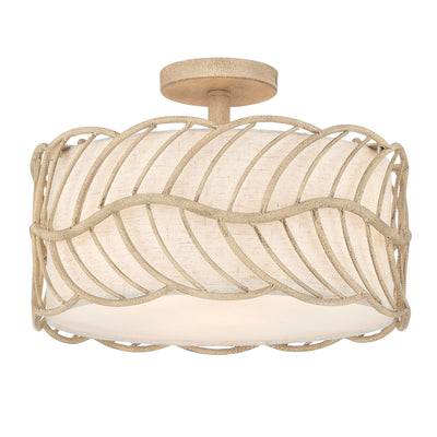 Simbolo 3-light Semi-Flush Mount in Almond - Golden Lighting