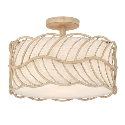 Simbolo 3-light Semi-Flush Mount in Almond