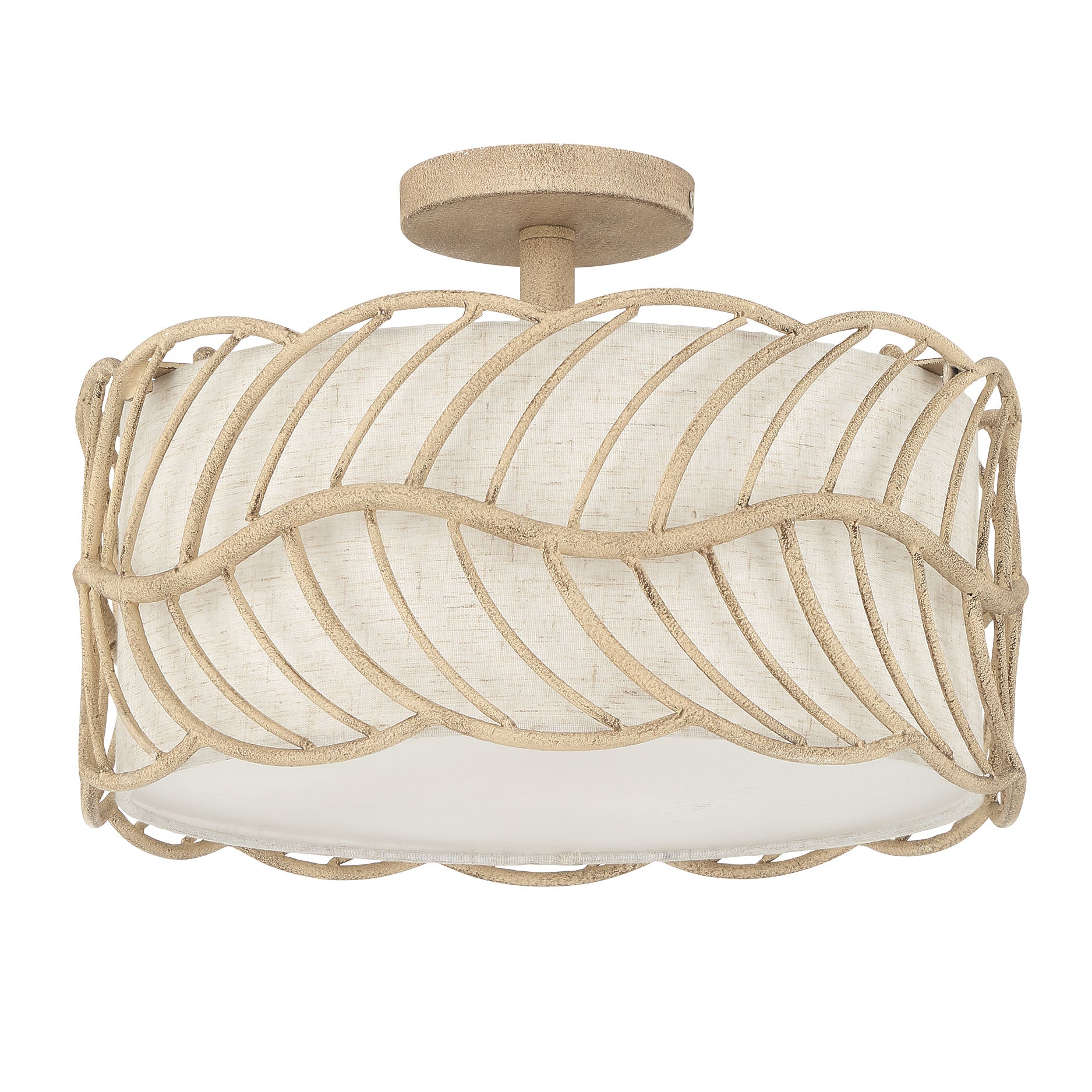 Simbolo 3-light Semi-Flush Mount in Almond