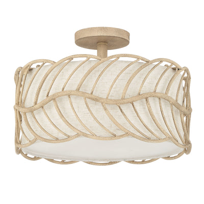 Simbolo 3-light Semi-Flush Mount in Almond, alternate view - Golden Lighting