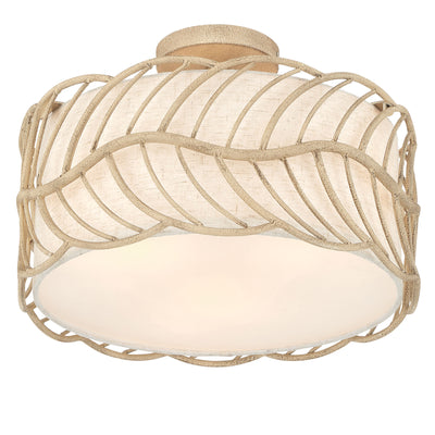 Simbolo 3-light Semi-Flush Mount in Almond - Golden Lighting