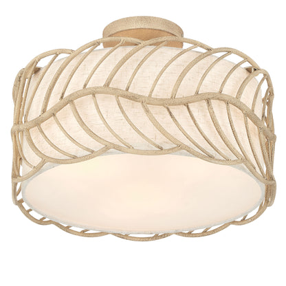 Simbolo 3-light Semi-Flush Mount in Almond