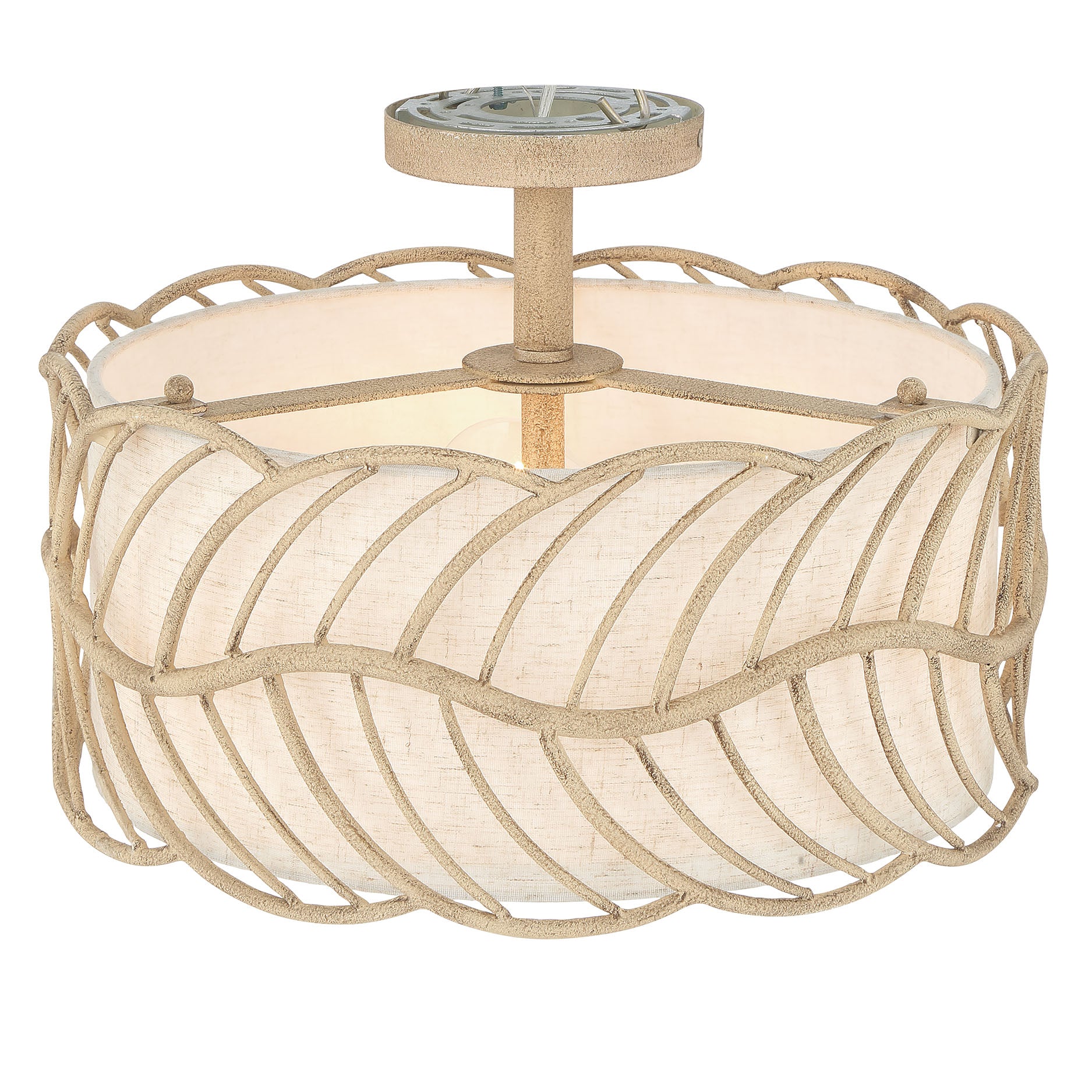 Simbolo 3-light Semi-Flush Mount in Almond
