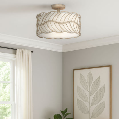 Simbolo 3-light Semi-Flush Mount in Almond