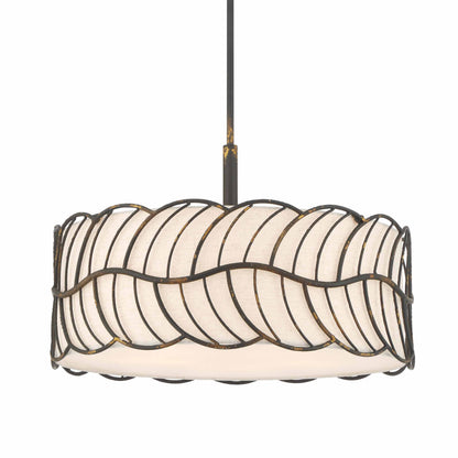 Simbolo 5-light Pendant in Antique Black Iron